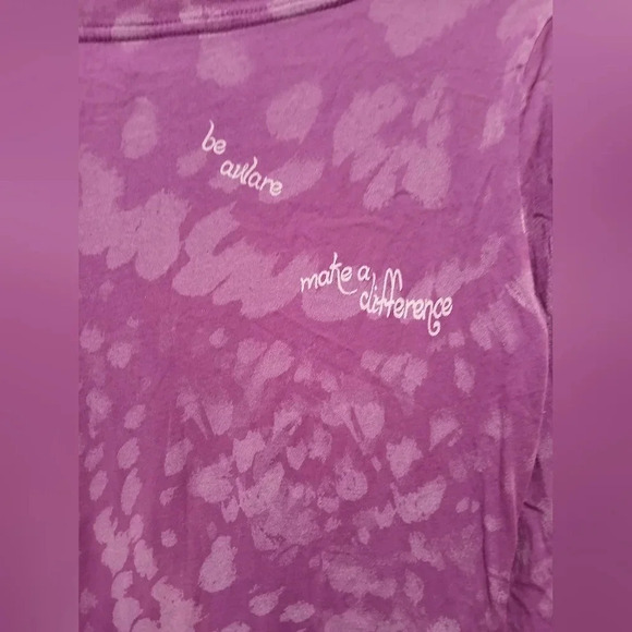 Humanity Purple Y2K Henley Shirt Tiger Print Womens Small Casual Streetwear - Picture 4 of 5